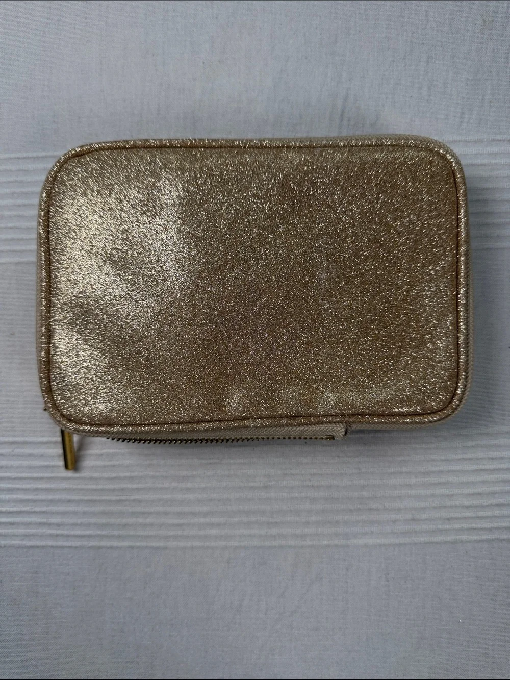 bareMinerals Gold Glitter Cosmetic Pouch & Fold-Over Clutch Set